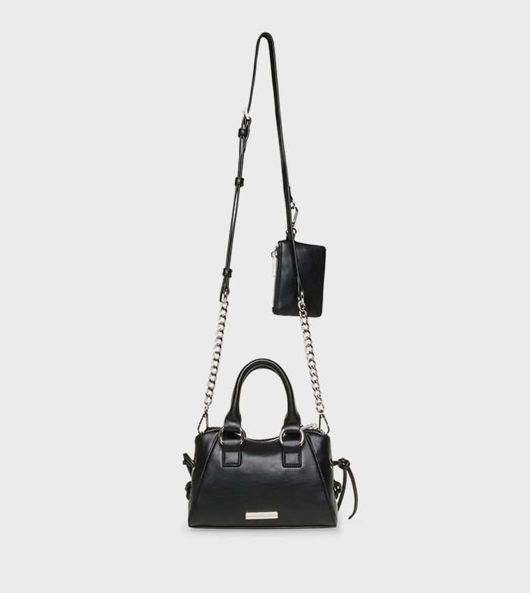 Zippered Mini Satchel Bag with Sling
