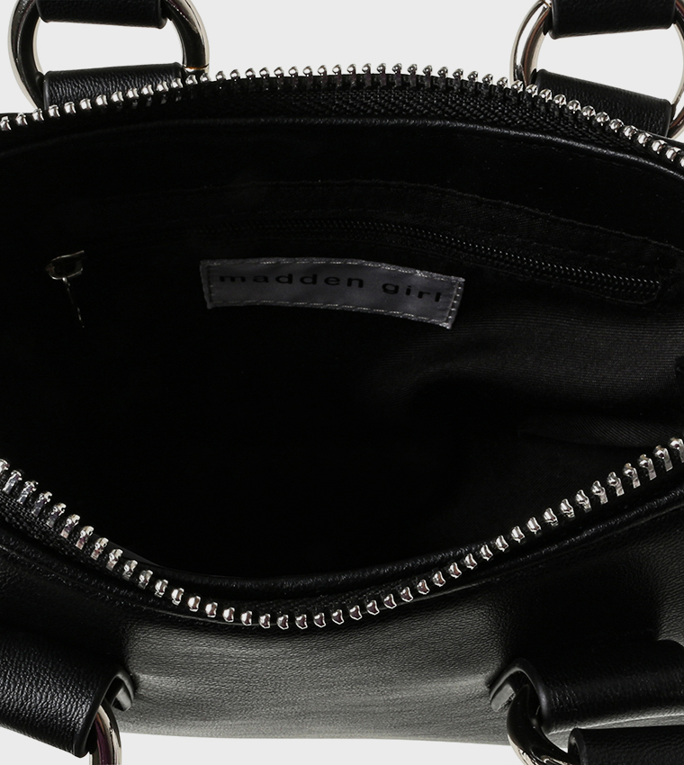 Zippered Mini Satchel Bag with Sling