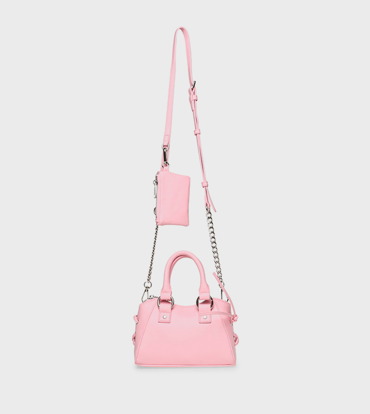 Zippered Mini Satchel Bag with Sling