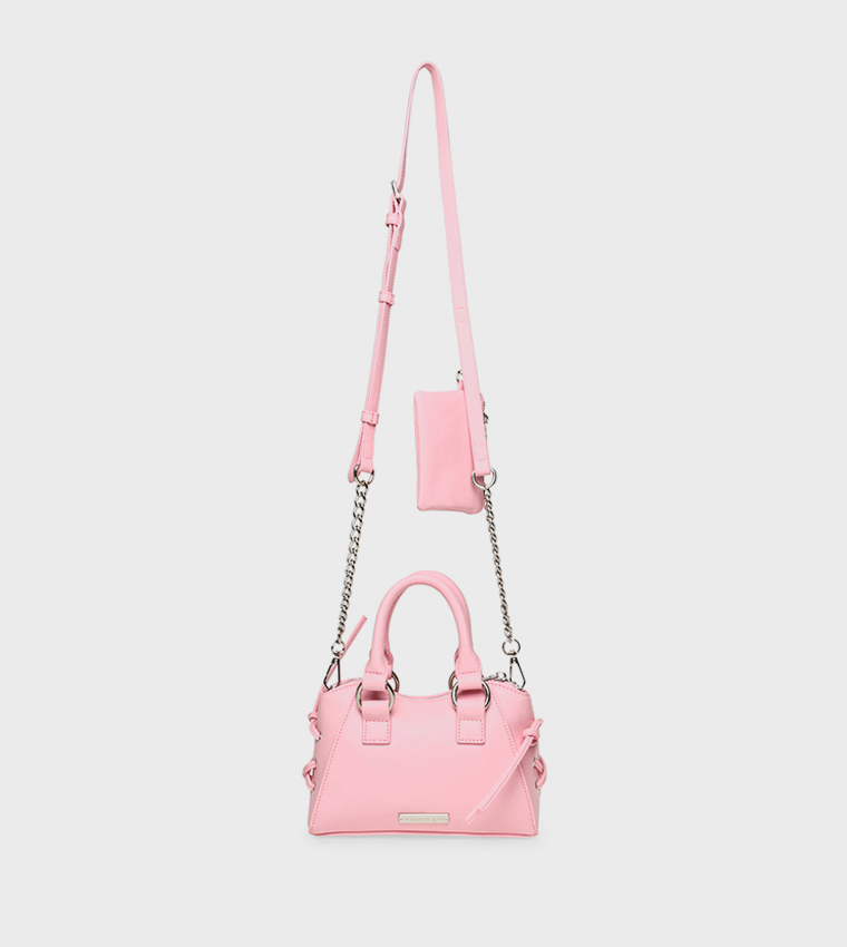 Zippered Mini Satchel Bag with Sling