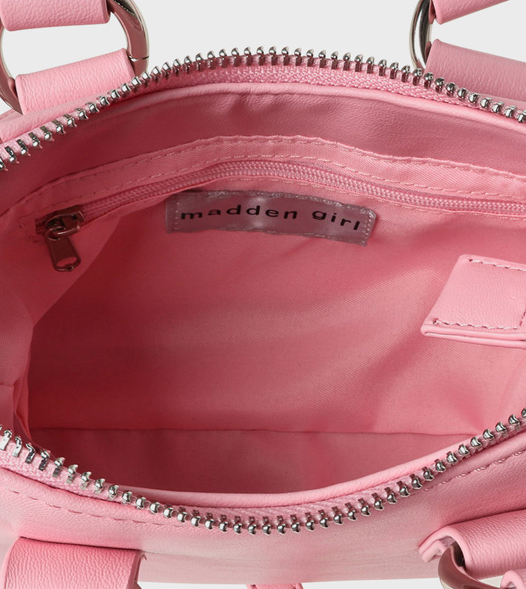 Zippered Mini Satchel Bag with Sling