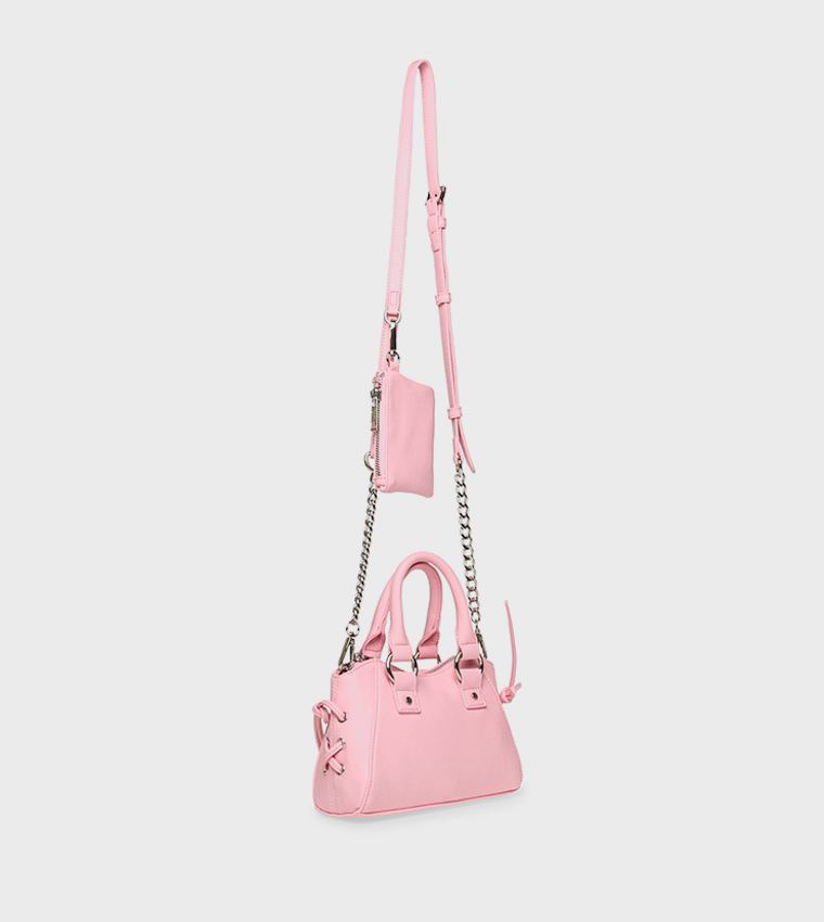 Zippered Mini Satchel Bag with Sling
