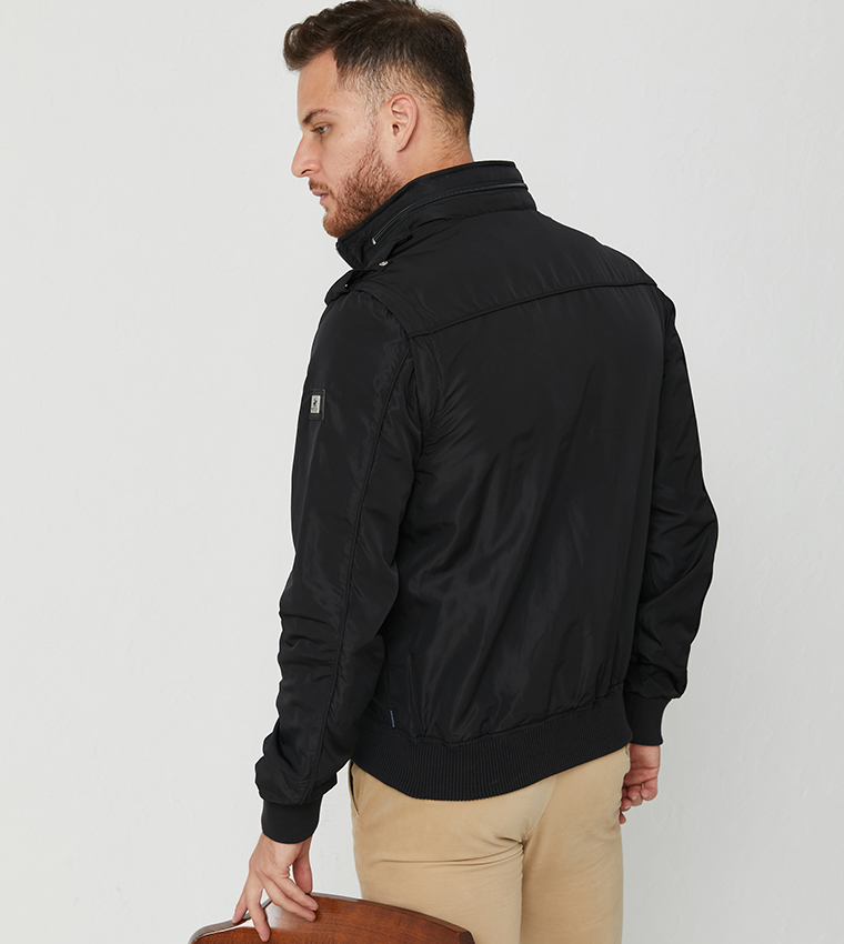 Moto-Madness Zip Off Sleeve Jacket-BP Black