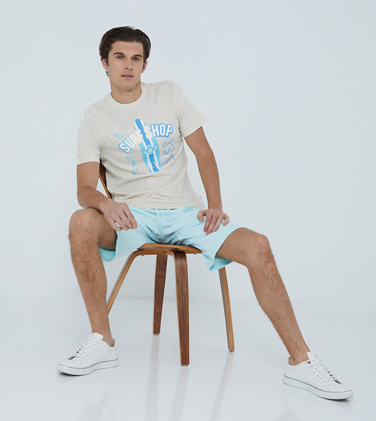 Sunset Surf Shop Crew T Shirt-Multi