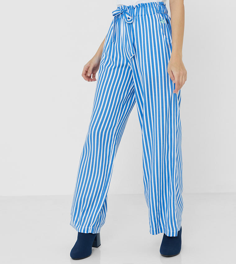 Second Time Around Paperbag Pant-Blue