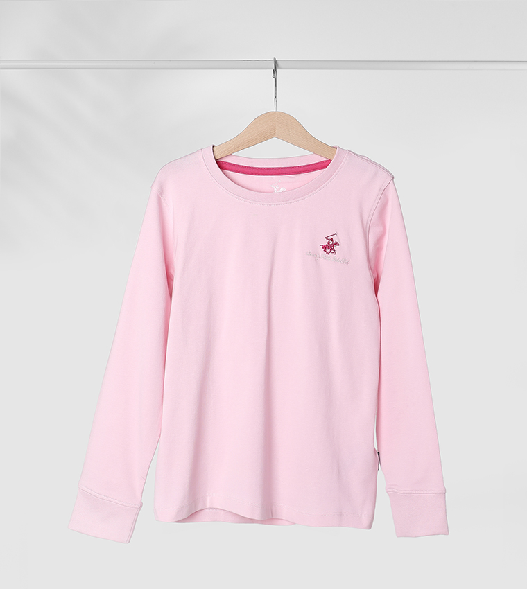 Logo Embroidered Long Sleeves T-Shirt