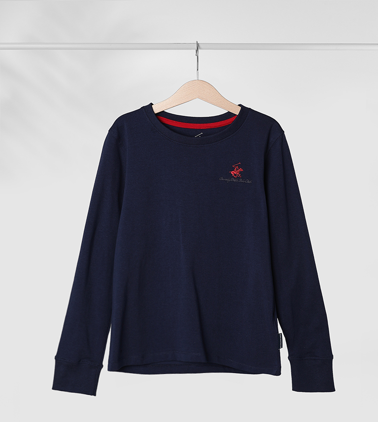 Logo Embroidered Long Sleeves T-Shirt