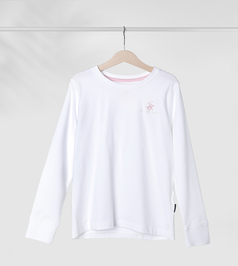 Logo Embroidered Long Sleeves T-Shirt