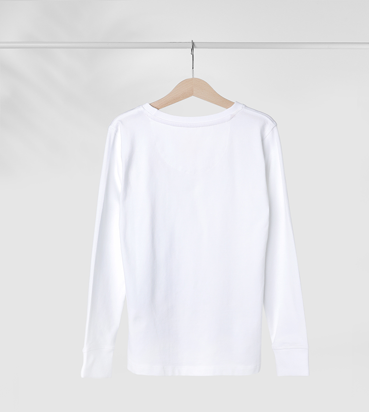 Logo Embroidered Long Sleeves T-Shirt