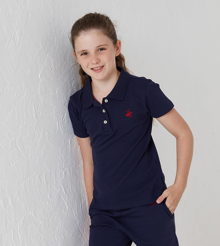 Logo Embroidered Short Sleeves Polo T-Shirt