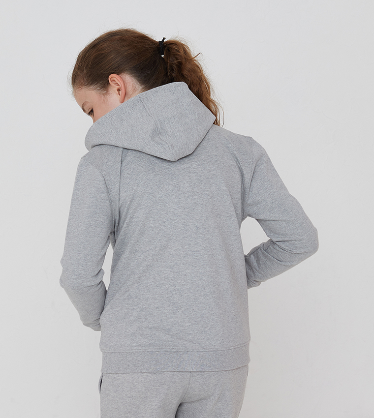 Logo Embroidered Zip-Up Hoodie