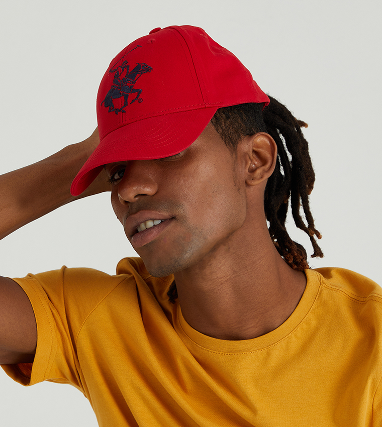 Logo Printed Cap-Red