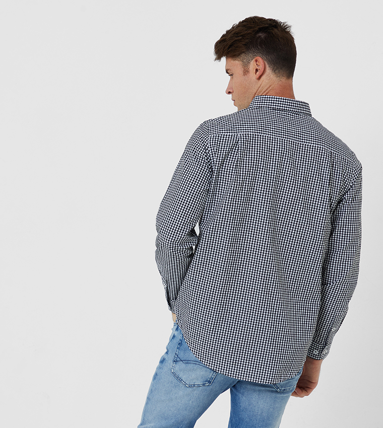 Long Sleeve Classic Collar Everlasting Gingham Poplin Shirt 