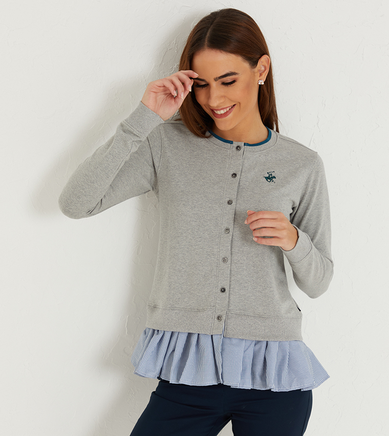 Buy Beverly Hills Polo Club Not Too Fussy Cardigan With Pleat Hem  display picture 1
