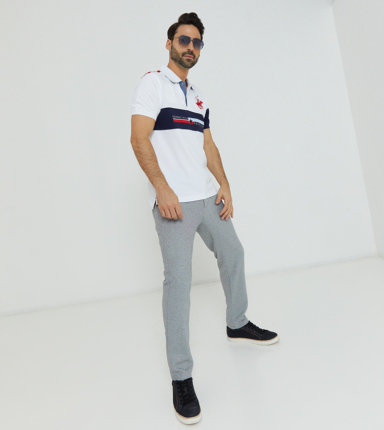 Colorblock Pattern Classic Collar Polo Shirt