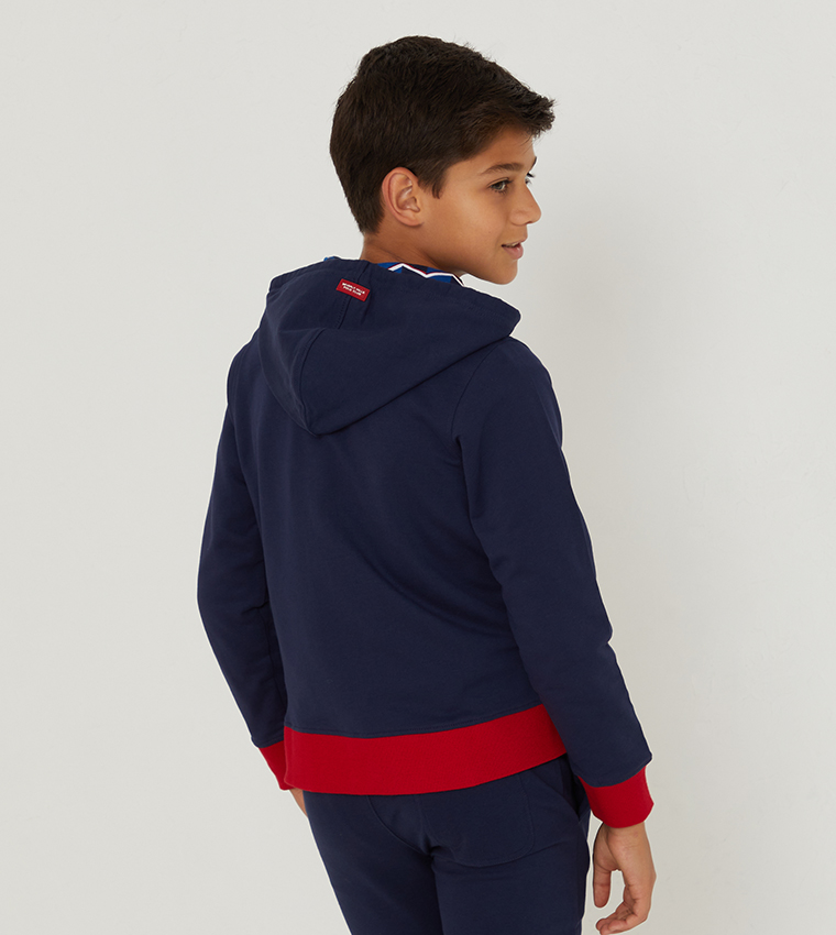 Buy Beverly Hills Polo Club Zig And Zag Hoodie In Blue | 6thStreet Bahrain