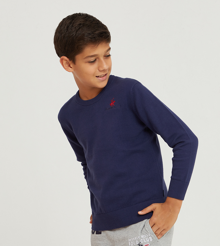 Buy Beverly Hills Polo Club Classic Crew Neck Sweater In Blue | 6thStreet  Saudi Arabia