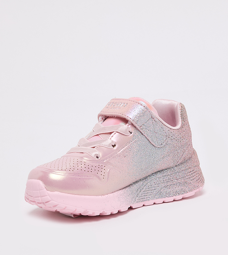 UNO LITE Metallic Sparkle Velcro Strap Sneakers