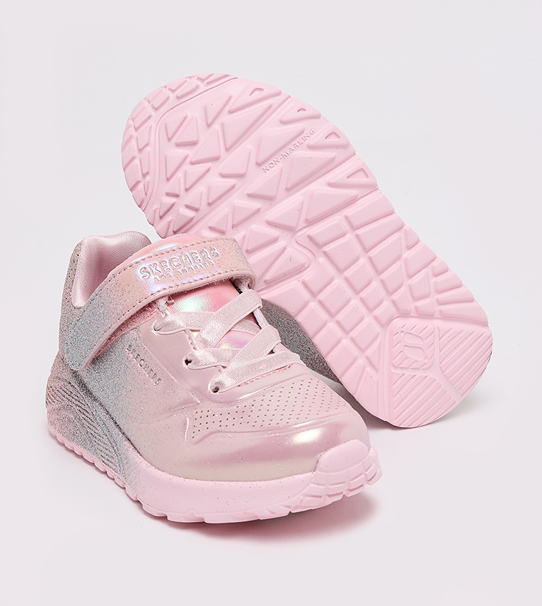 UNO LITE Metallic Sparkle Velcro Strap Sneakers