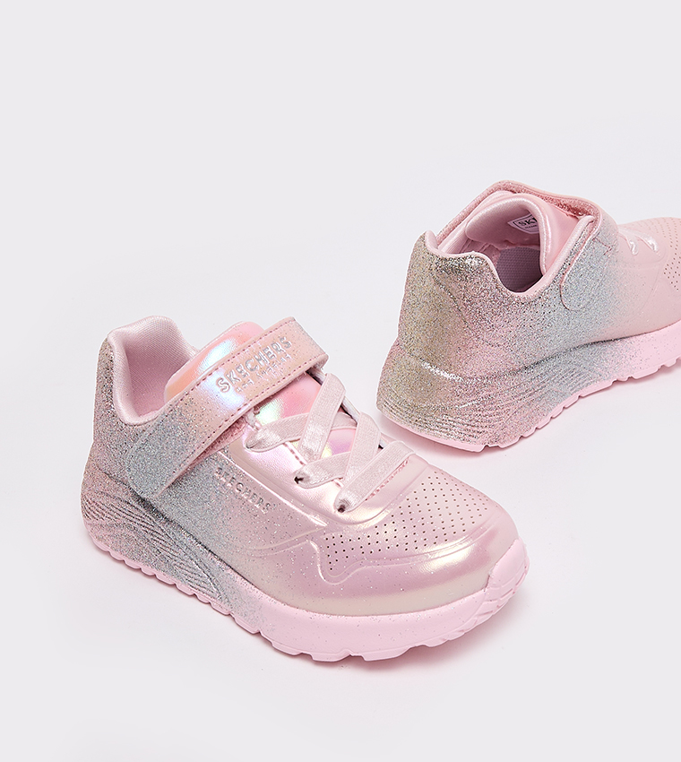 UNO LITE Metallic Sparkle Velcro Strap Sneakers