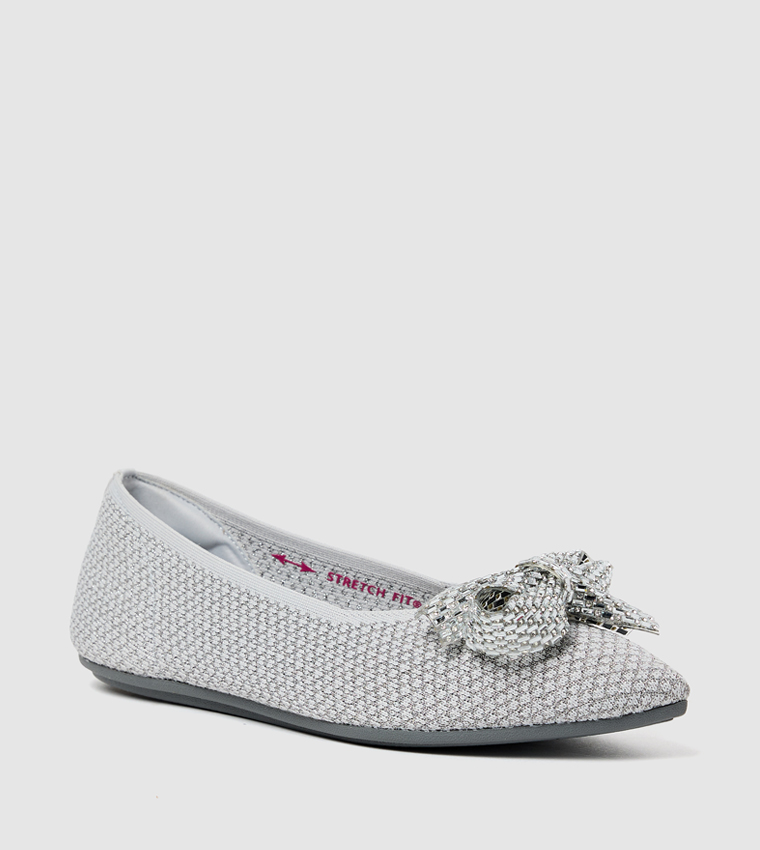 CLEO POINT - SHIMMERY SHINE Embellished Ballerinas