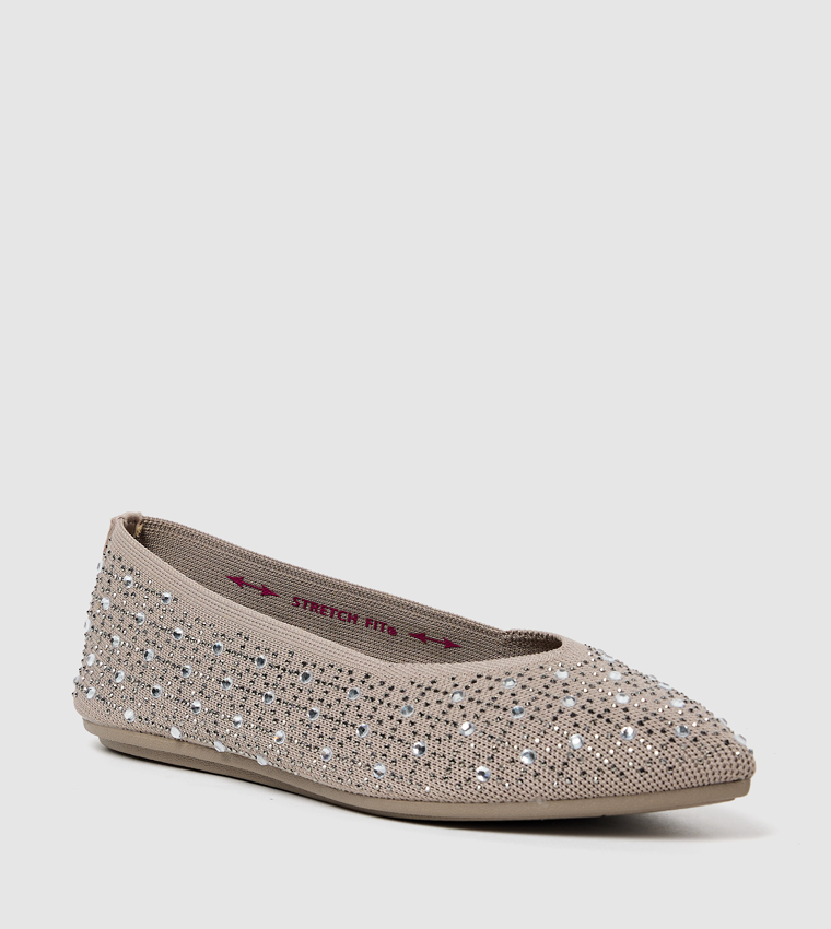CLEO POINT - GLEAM N GLOW Embellished Ballerinas