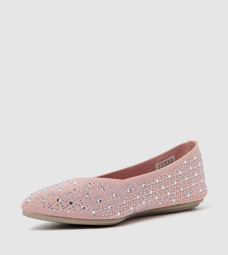 CLEO POINT - GLEAM N GLOW Embellished Ballerinas