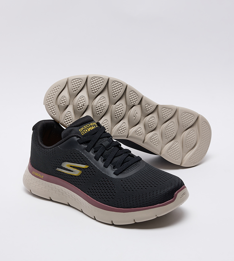 GO WALK FLEX Knitted Lace-Up Shoes