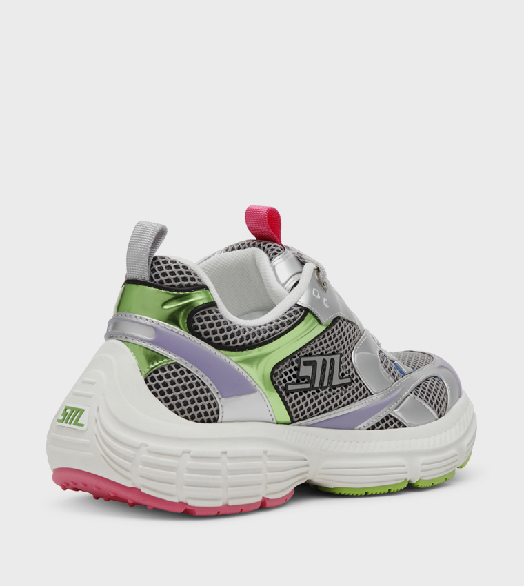 POWER 1 Mesh Detail Lace Up Sneakers