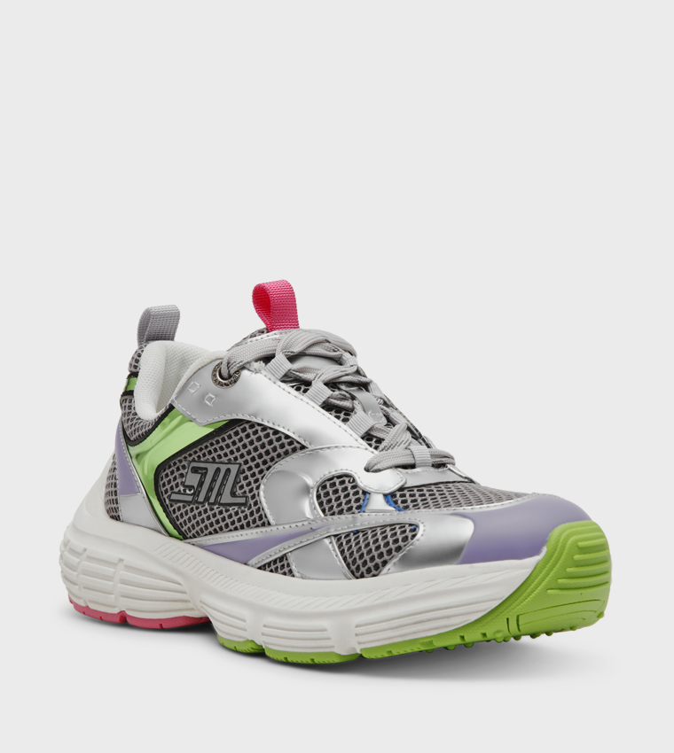 POWER 1 Mesh Detail Lace Up Sneakers