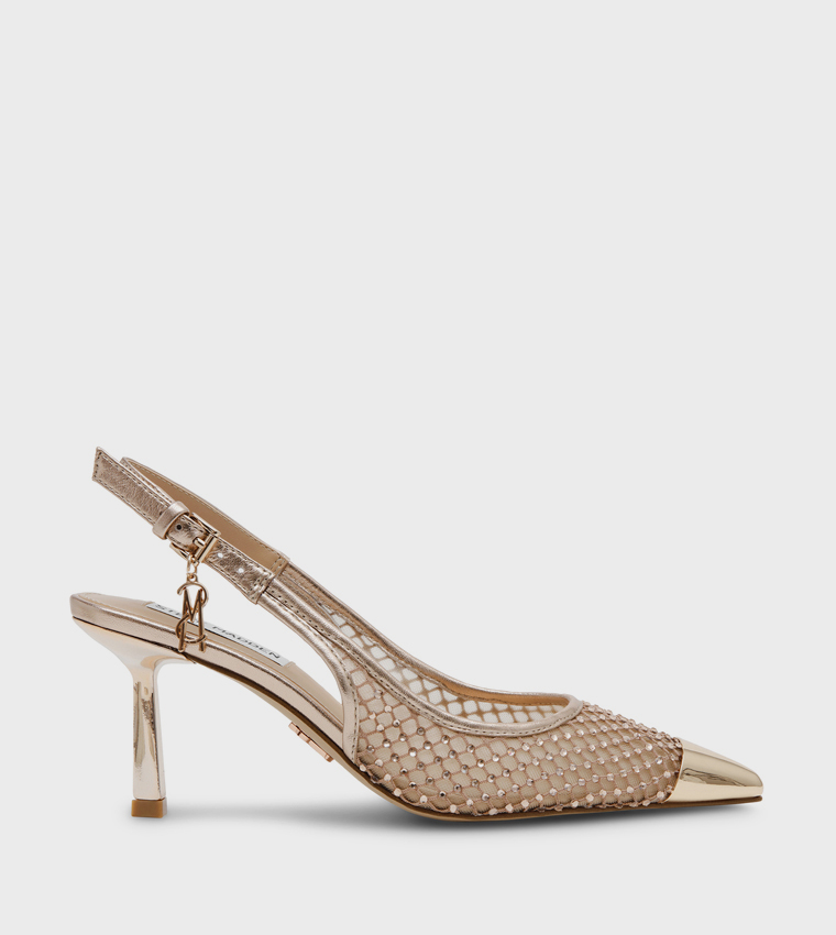 VIXYN Embellished Cap Toe Slingback Pumps