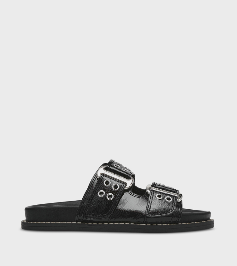 AGENT Buckled Flat Sandals