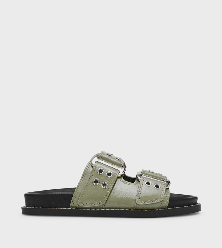 AGENT Buckled Flat Sandals