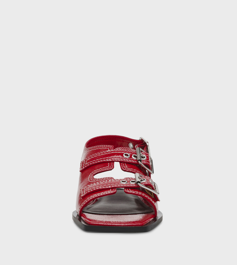 GEN Z Glossy Buckled Flat Sandals