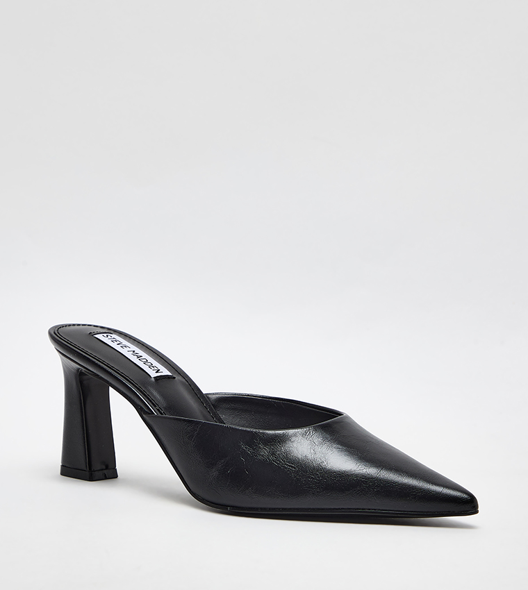 EMMIE Solid Pointed Toe Mule Pumps