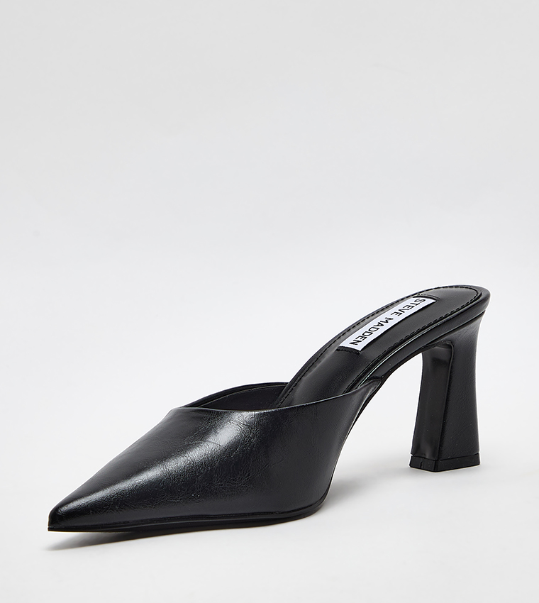 EMMIE Solid Pointed Toe Mule Pumps