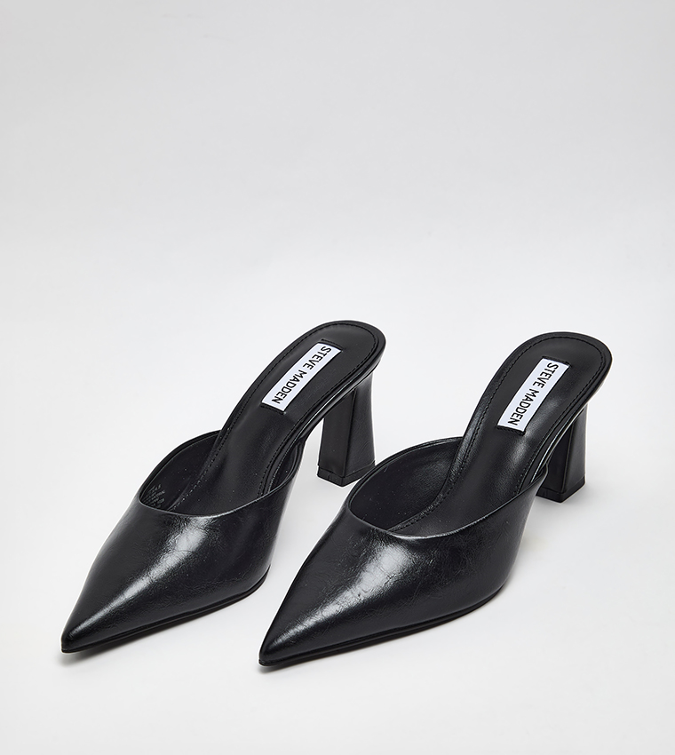 EMMIE Solid Pointed Toe Mule Pumps