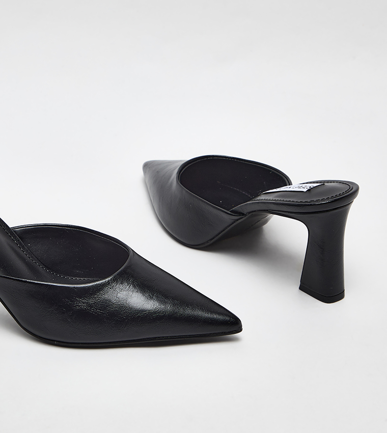 EMMIE Solid Pointed Toe Mule Pumps