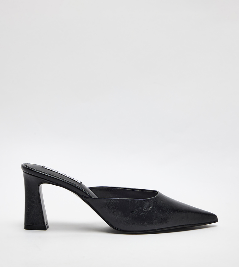EMMIE Solid Pointed Toe Mule Pumps