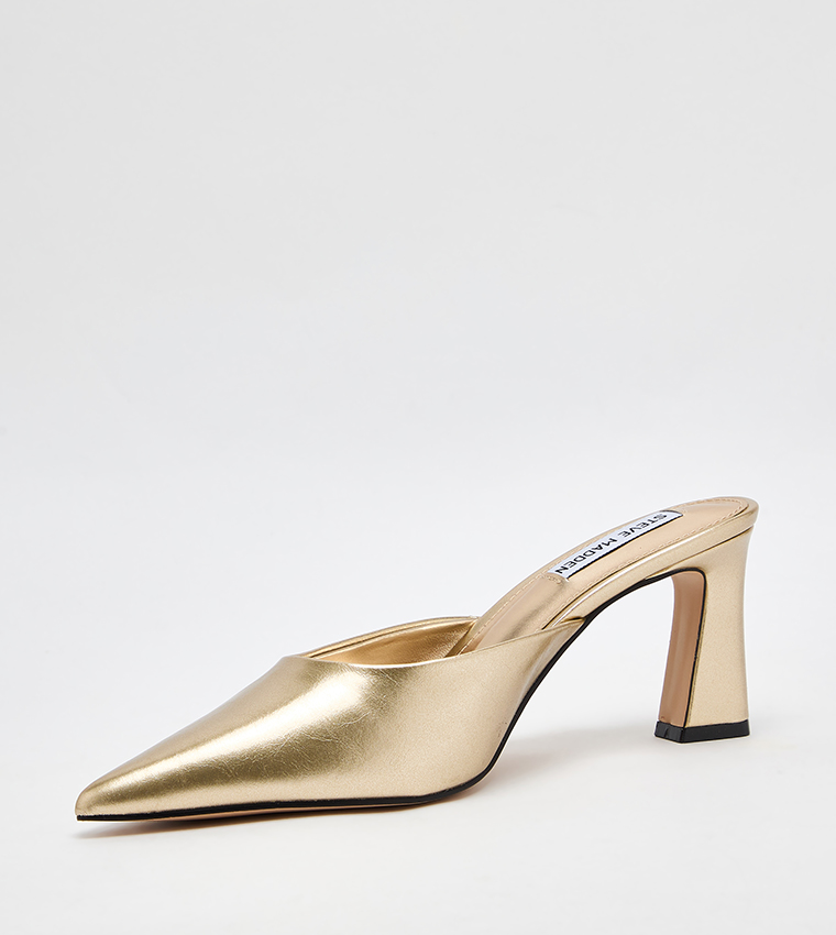 EMMIE Metallic Pointed Toe Mule Pumps