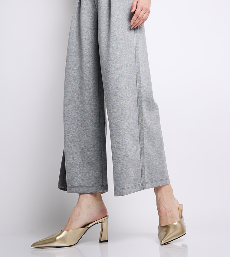 EMMIE Metallic Pointed Toe Mule Pumps