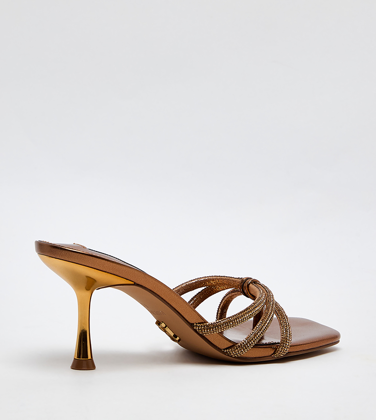 JAZZEE Embellished Strappy Heeled Sandals