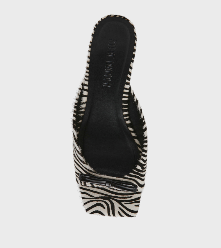 MEME-L Zebra Print Kitten Heel Sandals