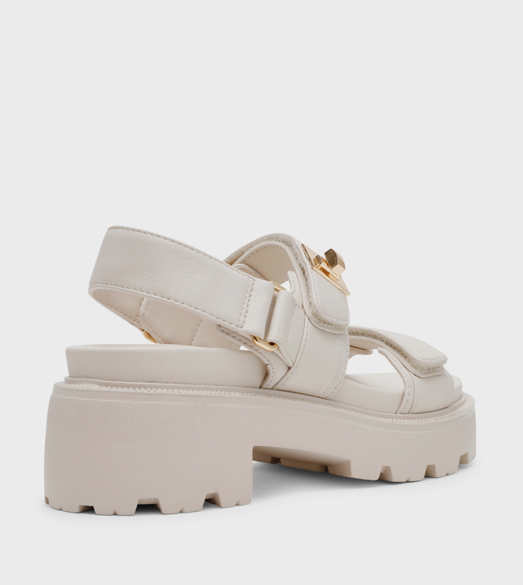 صندل بلاتفورم بحزام فيلكرو 