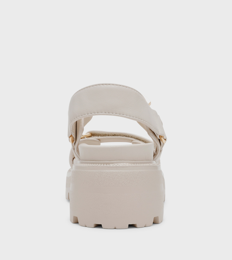 صندل بلاتفورم بحزام فيلكرو 