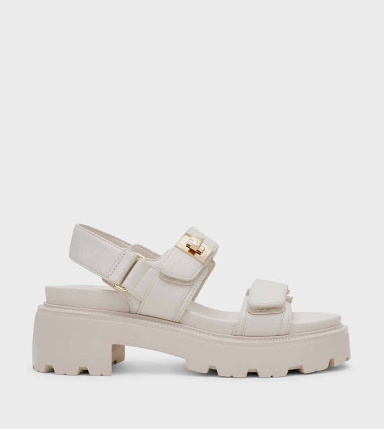 صندل بلاتفورم بحزام فيلكرو 