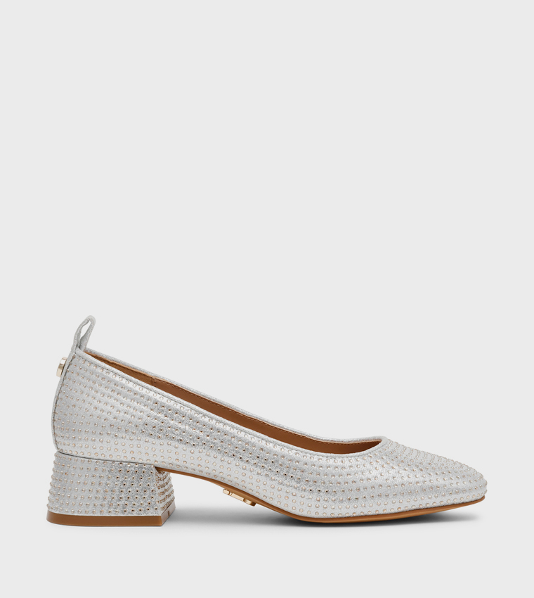 STUNNAH-R Embellished Block Heel Pumps