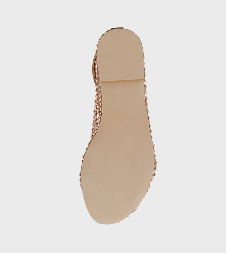 MINO-R Embellished Mesh Flat Shoes