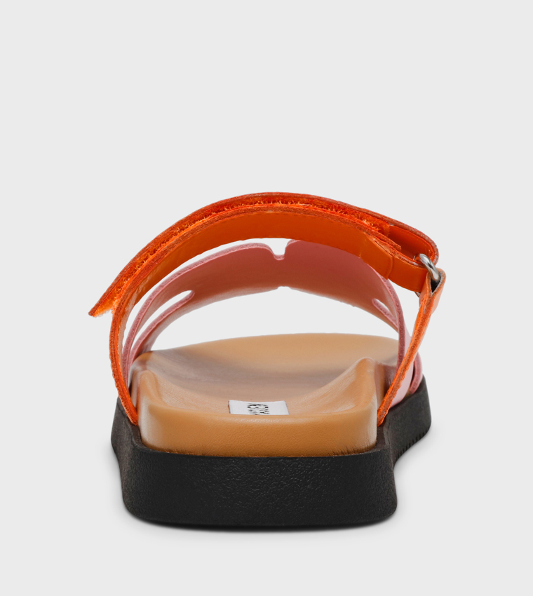 MISSILE Color Block Cut-Out Detail Comfort Sandals