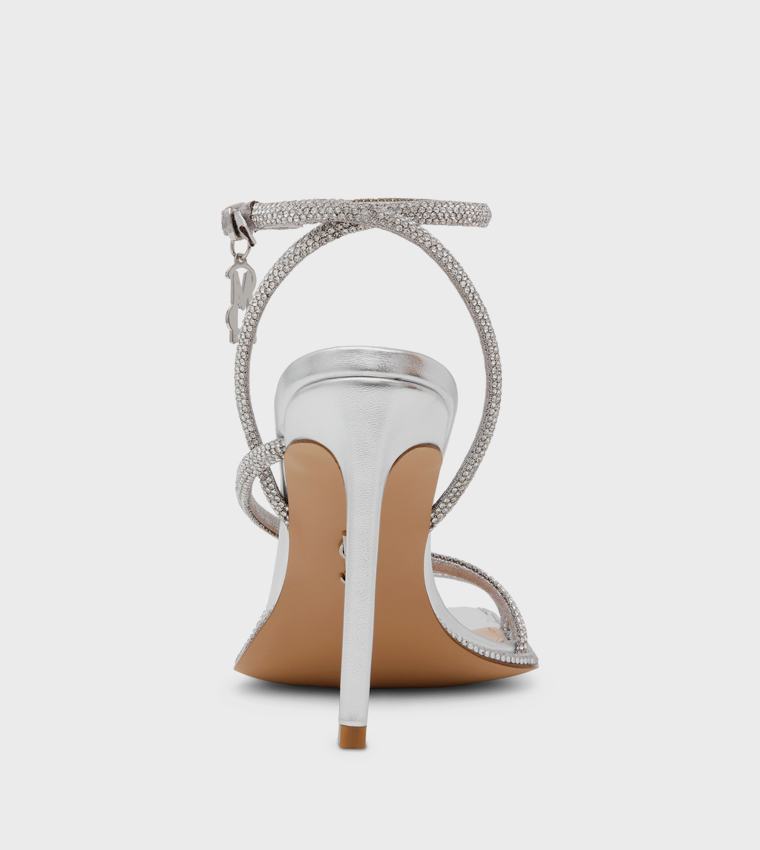 BRITTINA Embellished Ankle Loop Heeled Sandals